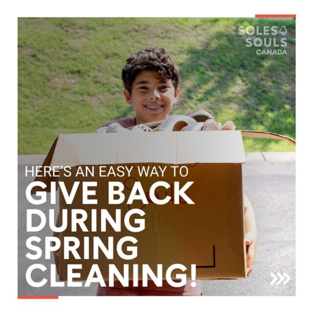 Ready to donate the items you collected from spring cleaning? 🧼

Click the link below to donate the shoes you no longer wear to Soles4Souls Canada! 👟
https://soles4soulscanada.org/give-shoes/